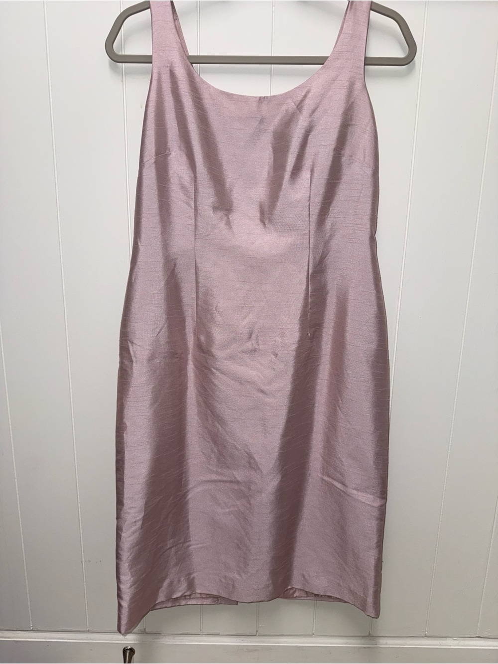 Jessica Howard Evening Mauve Pink Satin Sheath Midi Dress Size 8 Formal